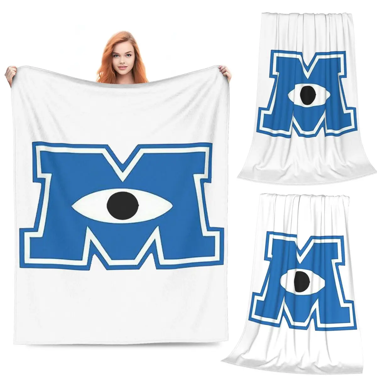 

Monsters University Blanket Fleece Sofa Throw Blanket Lightweight for Couch Bedding Travel Throws Bedspread Quilt