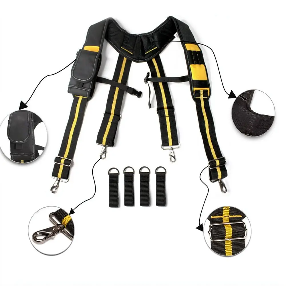 Durable Tool Belt Suspenders X Shape Design Comfortable Shoulder Straps For Heavy Duty Construction Tool Organizer