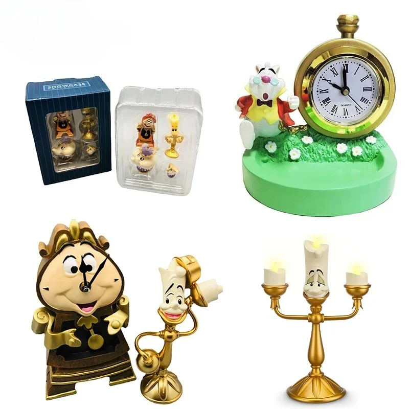 

Cartoon Beauty and The Beast LED Candle Lamp Ge Shihua Clock Mrs.Potts Lumiere Cogsworth Figures for Kids Birthday Gifts Toys
