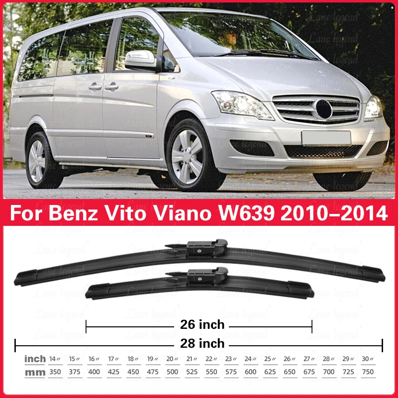 

28 "26" 15 "крытие лобового стекла автомобиля, щетки стеклоочистителя переднего стекла для Mercedes-Benz Vito Viano W639 2010 2011 2012 2013 2014