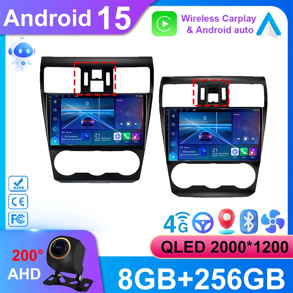 

Android 15 For Subaru Forester 4 SJ WRX XV Crosstrek 16 2012 - 2018 Car Radio Stereo GPS Navi Multimedia Player 2din Carplay DVD