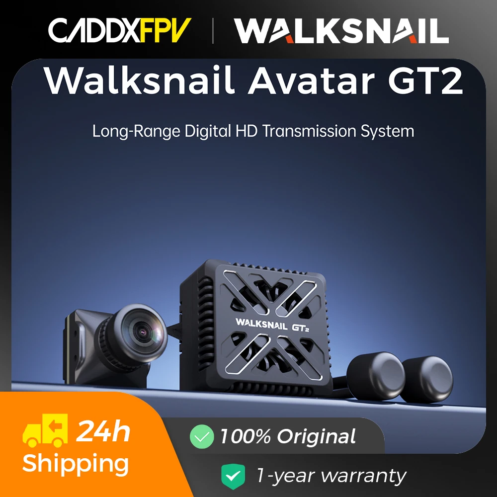 CADDX Walksnail VTX Avatar GT2 FPV Kit Max 2W Digital HD Transmission System Dual Antennas 20KM Long Range For RC CAR Drone