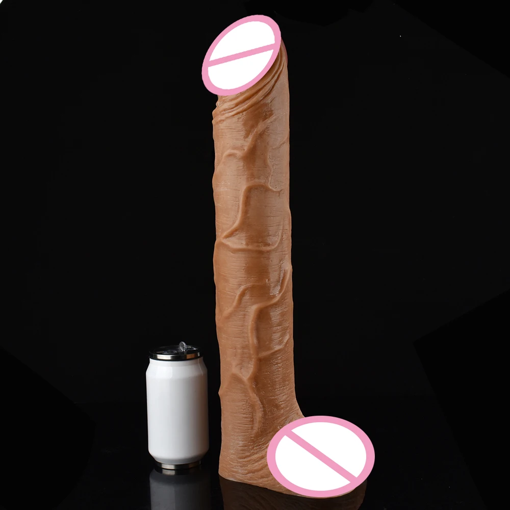FAAK 19.8in huge dildo massive cock giant penis brown female maturbator sex toys clit anal massage