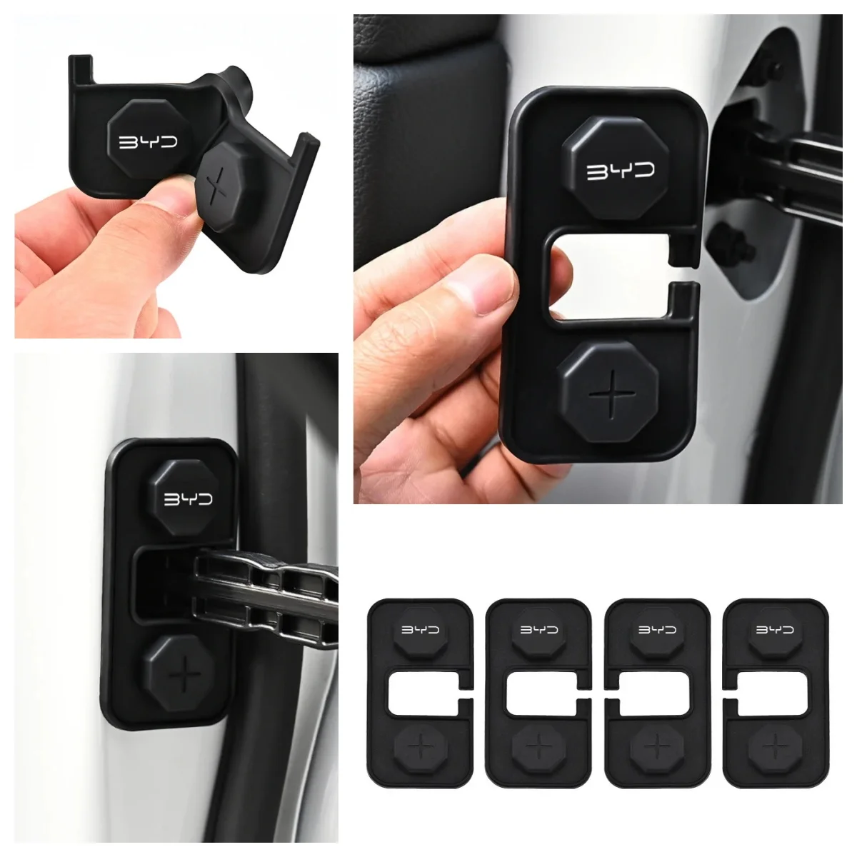 4Pcs Silicone Lock Screw Protector For BYD Atto3 Seal Han Tang Dolphin Song Yuan BYD Logo Anti‑Collision Dustproof Exterior Part