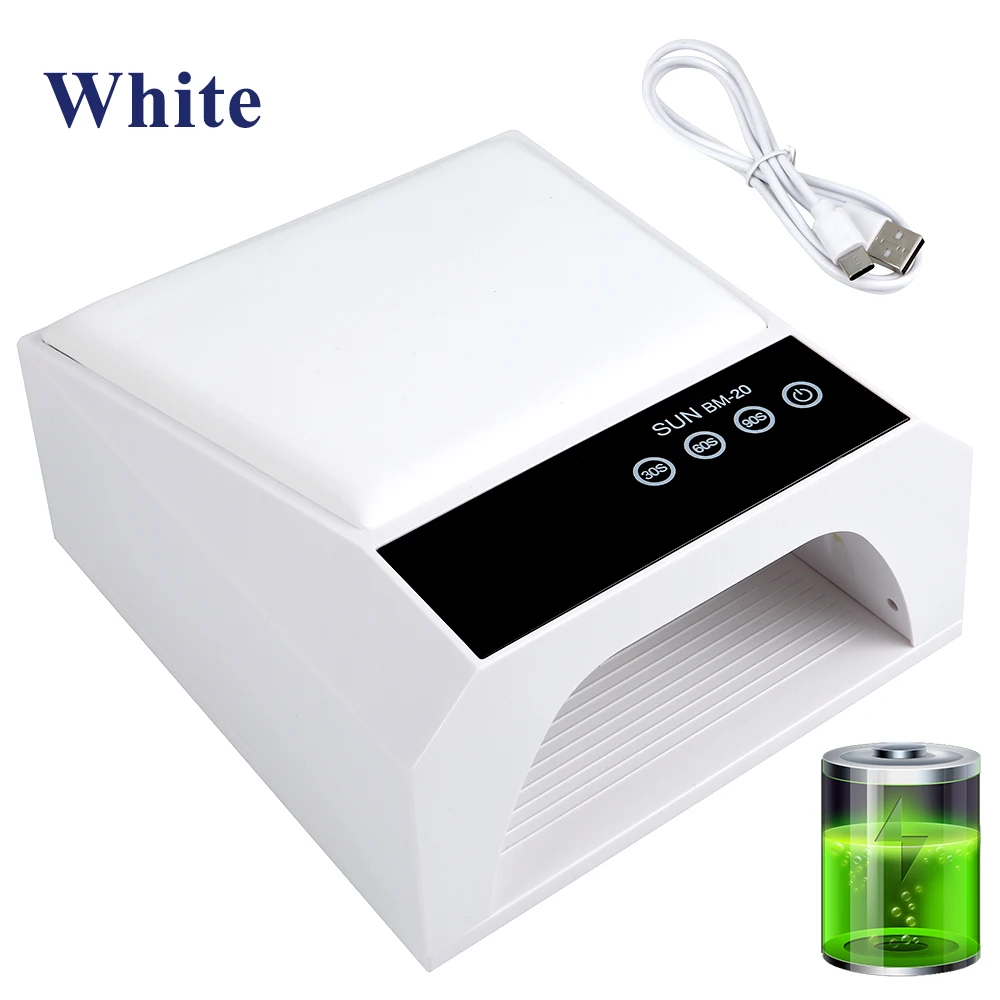 Rechargeable UV LED Nail Lamp 42 LED Gel Polish Nail Dryer with PU Hand Pillow Nail Art Manicure Tools For Home And Salon