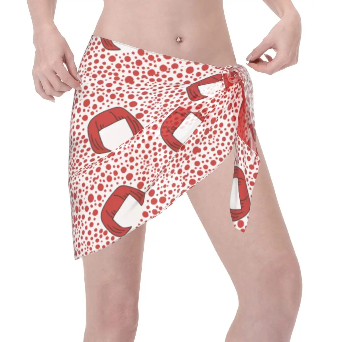 Personalizzato per costumi da bagno Yayoi Kusama Donna Sarongs corti Beach Wrap Beach Bikini Wrap Estetico Polka Sarongs Costume da bagno Cover up