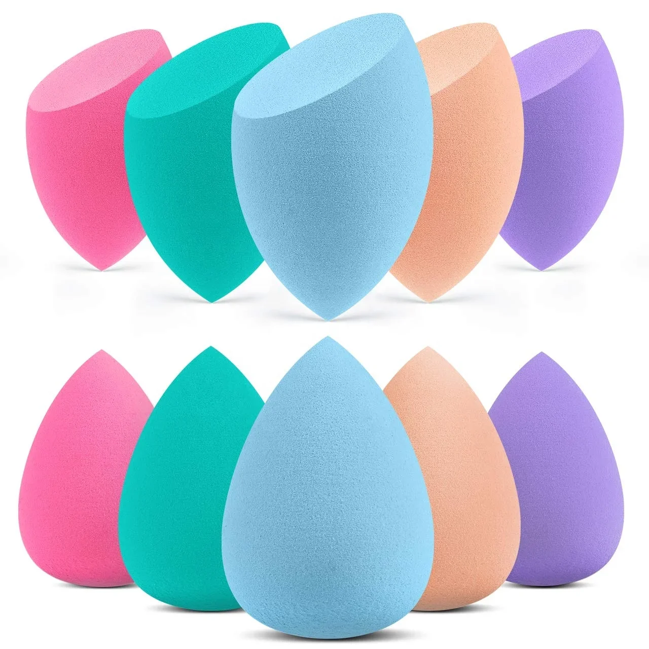 #   Esponja de maquiagem multicolorida sem quantidade mínima para pedido, logotipo personalizado por atacado, esponja de base para liquidificador de maquiagem de beleza sem látex