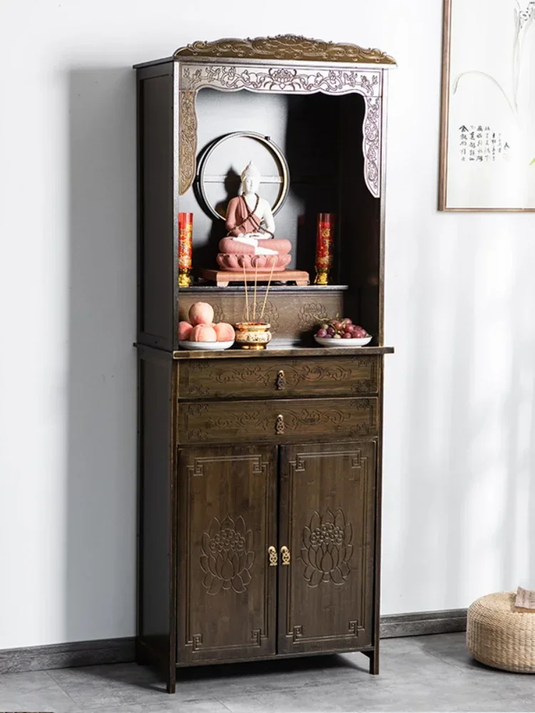 Altar Cabinet Altar Present Cabinet Home Living Room Buddha Statue Clothes Closet God of Wealth Bodhisattva Worship Table