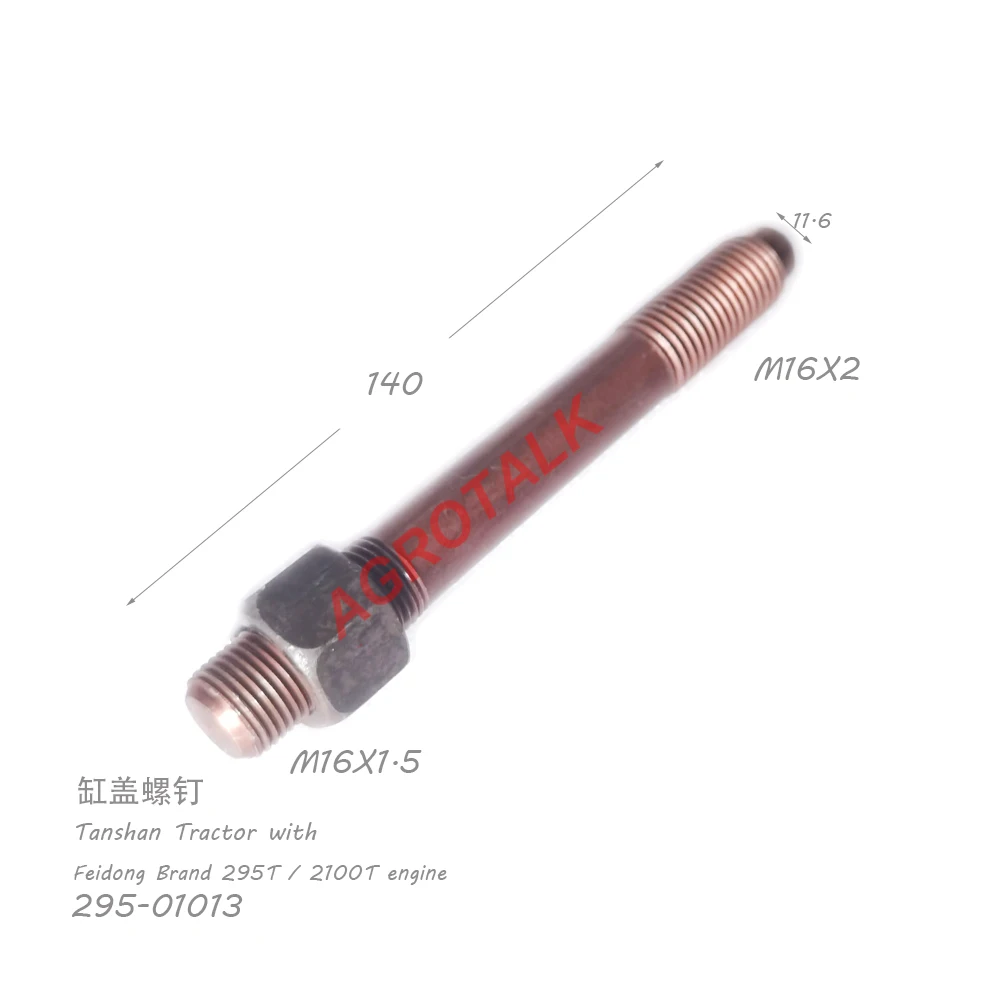 Cylinder head bolt / fixing bolt for Taishan TS254 / TS304 with Feidong FD295T / FD2100T, part number: 295-01013 / 295-03020A