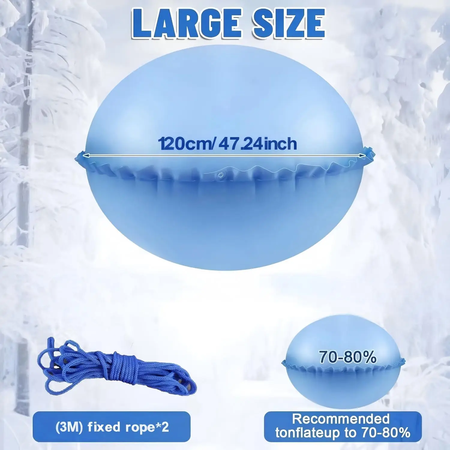 Poolkissen für Aufstellpools, Winter-Poolabdeckungskissen mit Seil 3m*2 – Detail 3