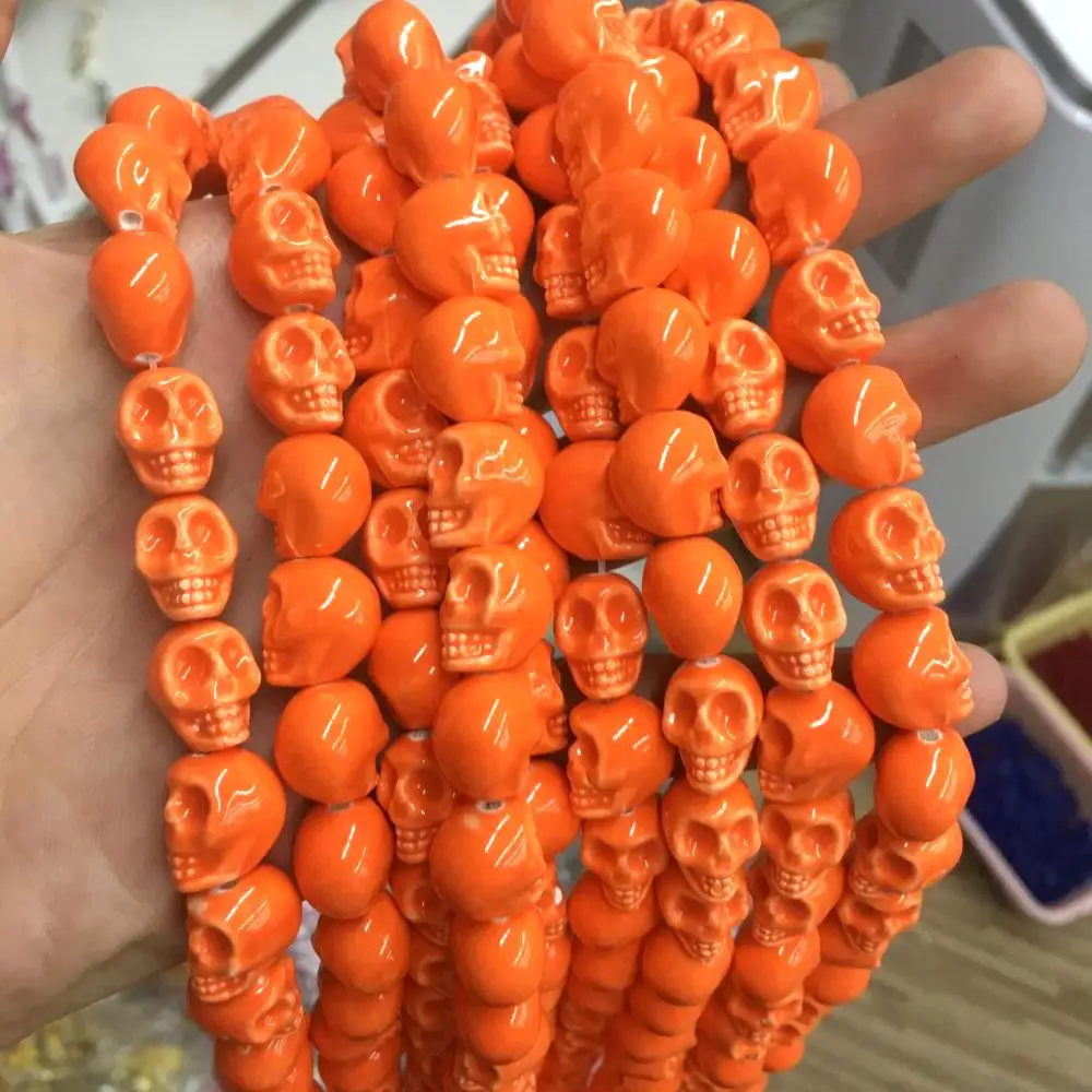 Wholesale Glass Multicolor Skull Bead Lampwork Glass Loose Beads For Jewelry Making DIY Bracelet Necklace Craft Accessroeis