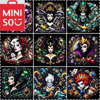 MINISO Disney 5D DIY Diamond Drawing by Villain, Digital Evil Queen, Krurau Sula Cartoon Art Home Decoration Gift