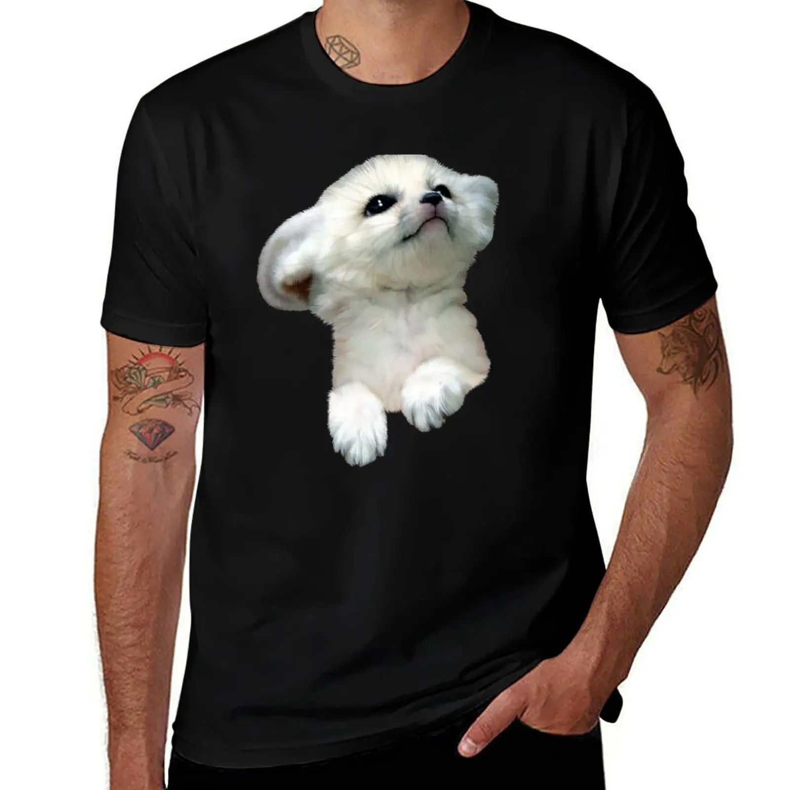 Arctic Fox _ The Endangered T-Shirt Holiday Casual Short Sleeve Top T-Shirt