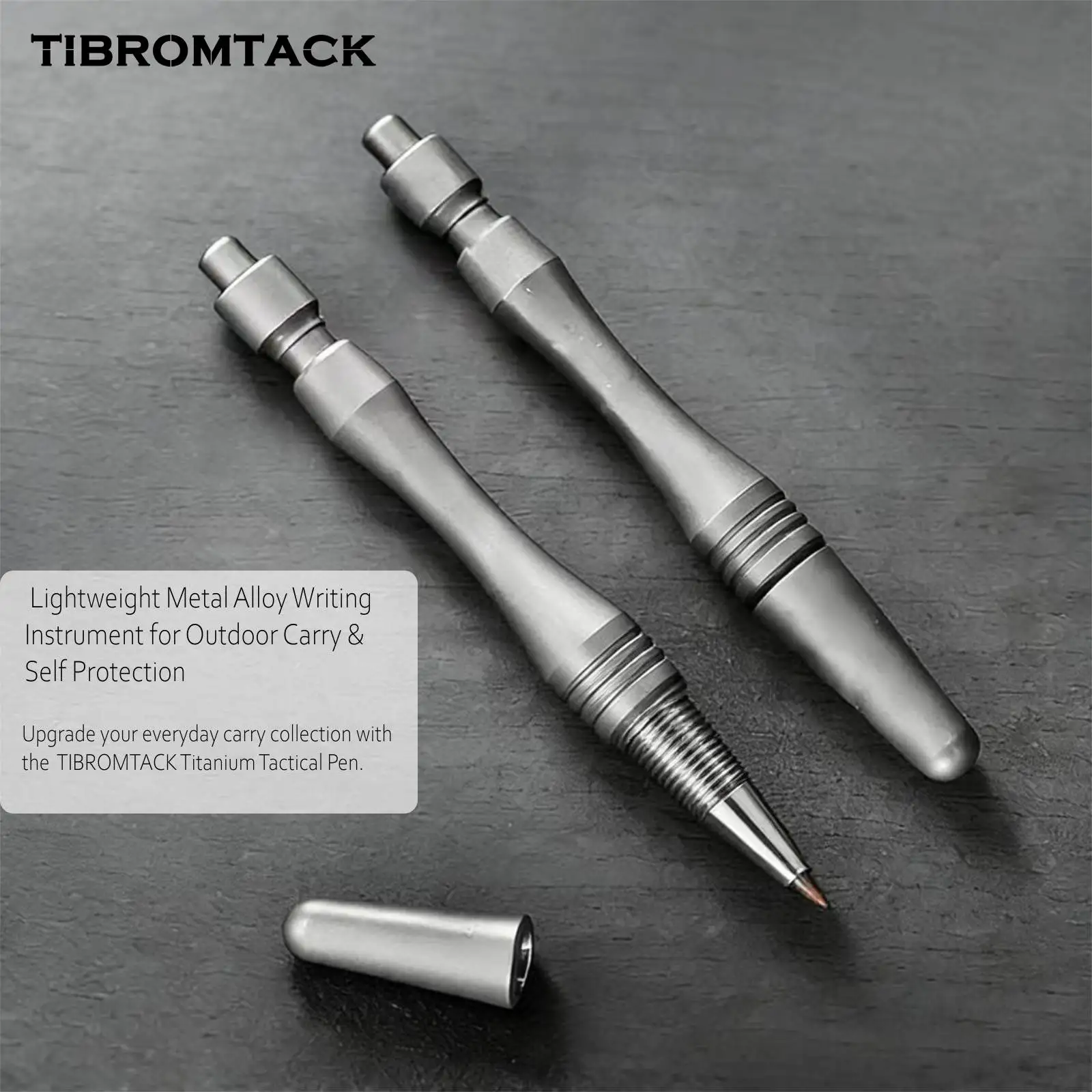 TIBROMTACK Titanium Tactical Pen,Lightweight Metal Alloy Writing Instrument for Outdoor Carry & Self Protection - view 3