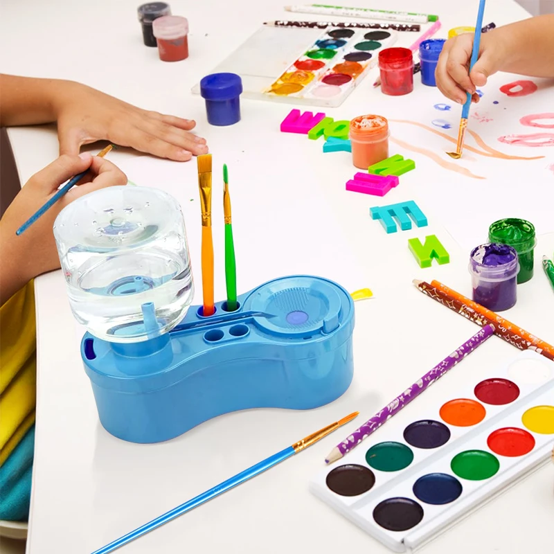 Paint Brush Cleaner Painting Supplies With Drainage And Brush Holder Tool For Acrylic Watercolor Water-Based Coating  Kid Gift