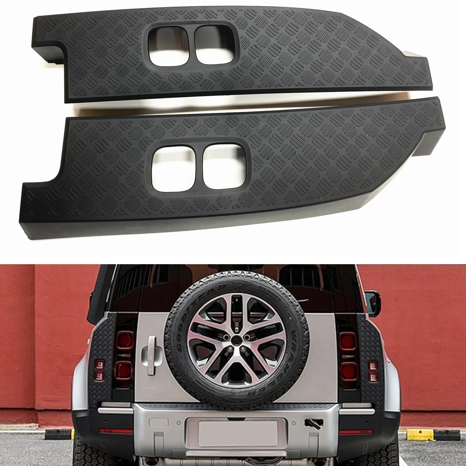 Car Rear Bumper Fog Light Cover Trim Scratch Fog Lamp Lid Case Shade Clip On For Land Rover Defender 110 2020 2021 2023