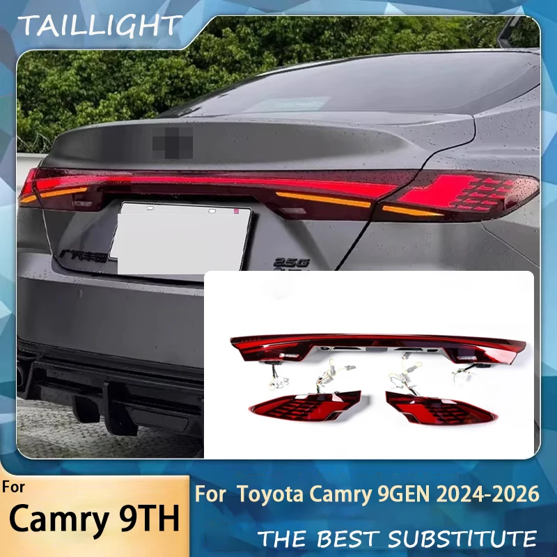 For Toyota Camry the 9th Generation 2024-2026 LED Tail Light Modified Rear Tail Trunk Lights Taillights Car Lamp Accessories