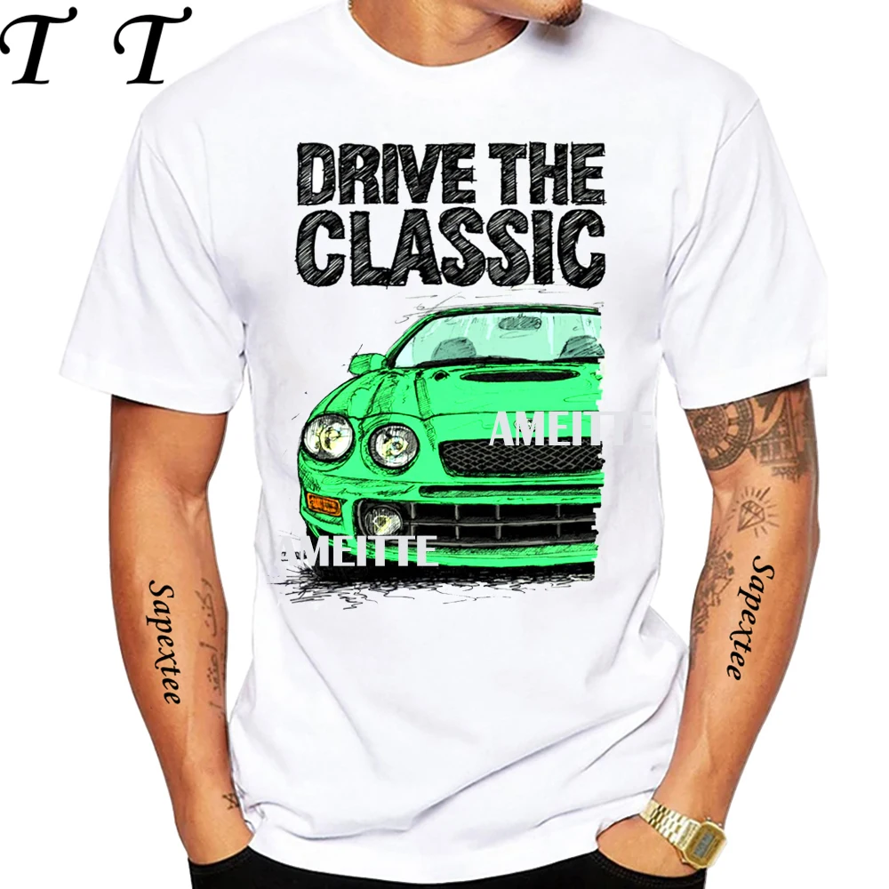 Drive The Classic Celica 6 Generation ST205 GT4 90's T-shirt Men Short Sleeve Hip Hop Boy Casual Tshirt Japan Car White Tees