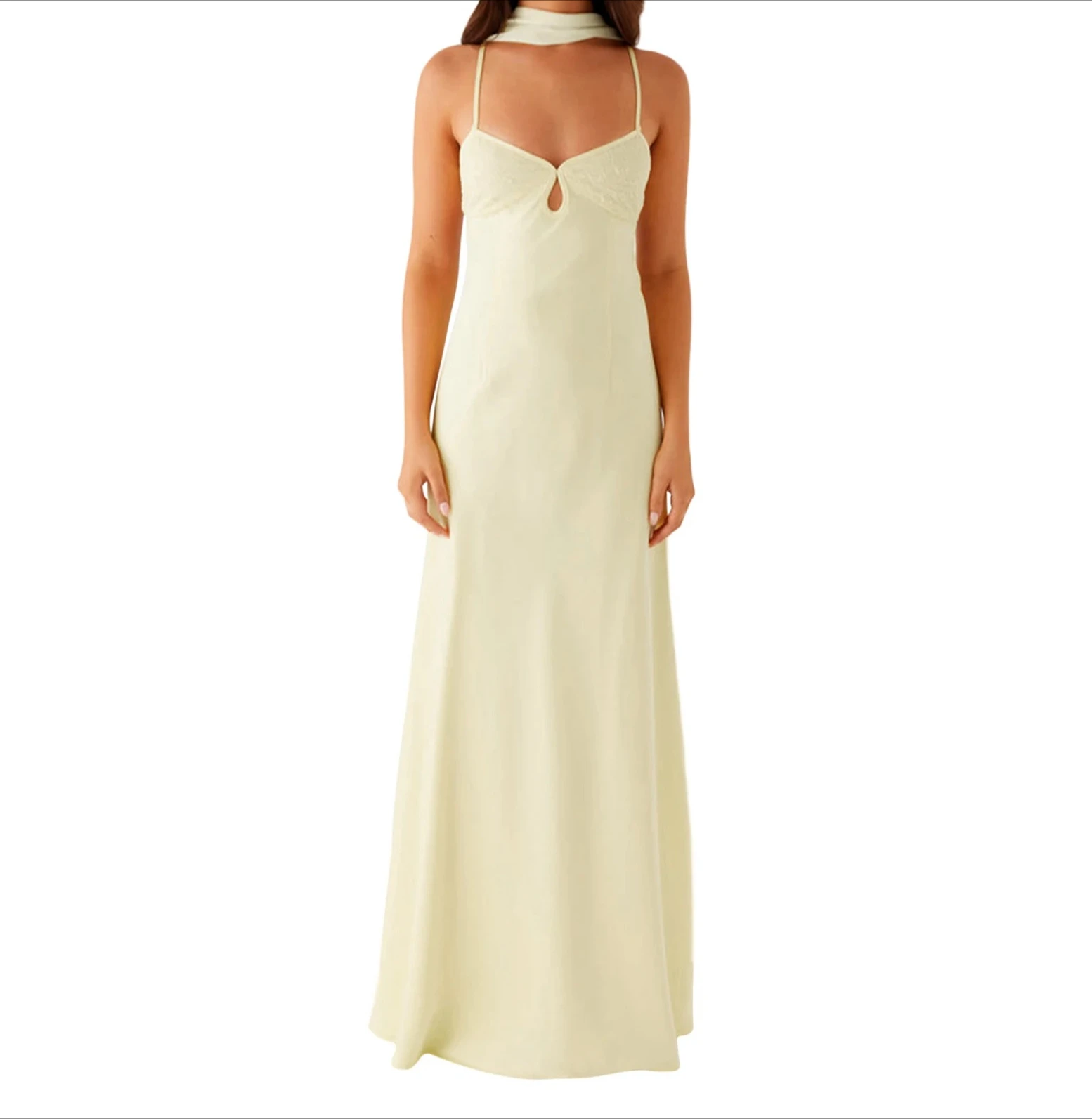 Vestido camisero Sexy de Color liso para mujer, vestido de fiesta y discoteca, moda de verano, sin mangas, tirantes finos, vestidos largos con bufanda