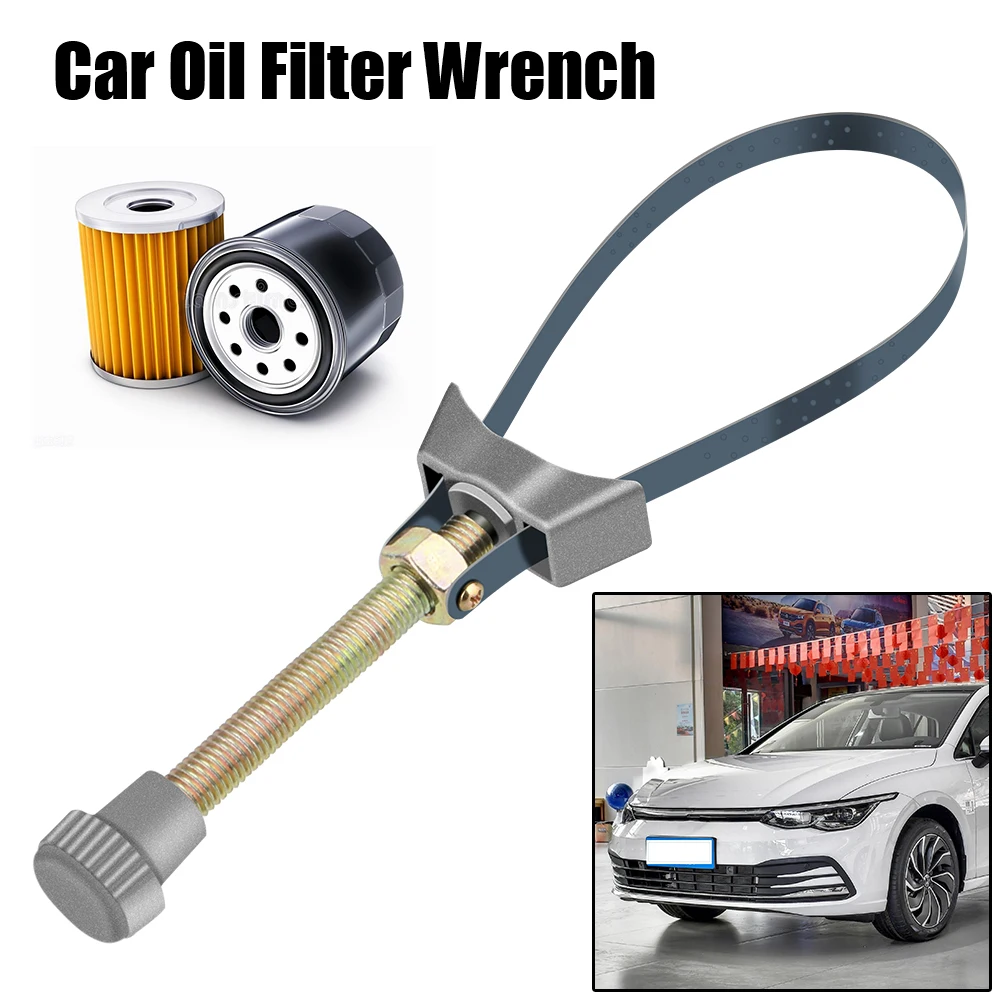 Steel Strap Wrench Car Oil Filter Removal Tool Hand Tools Adjustable 60mm to120mm Diameter