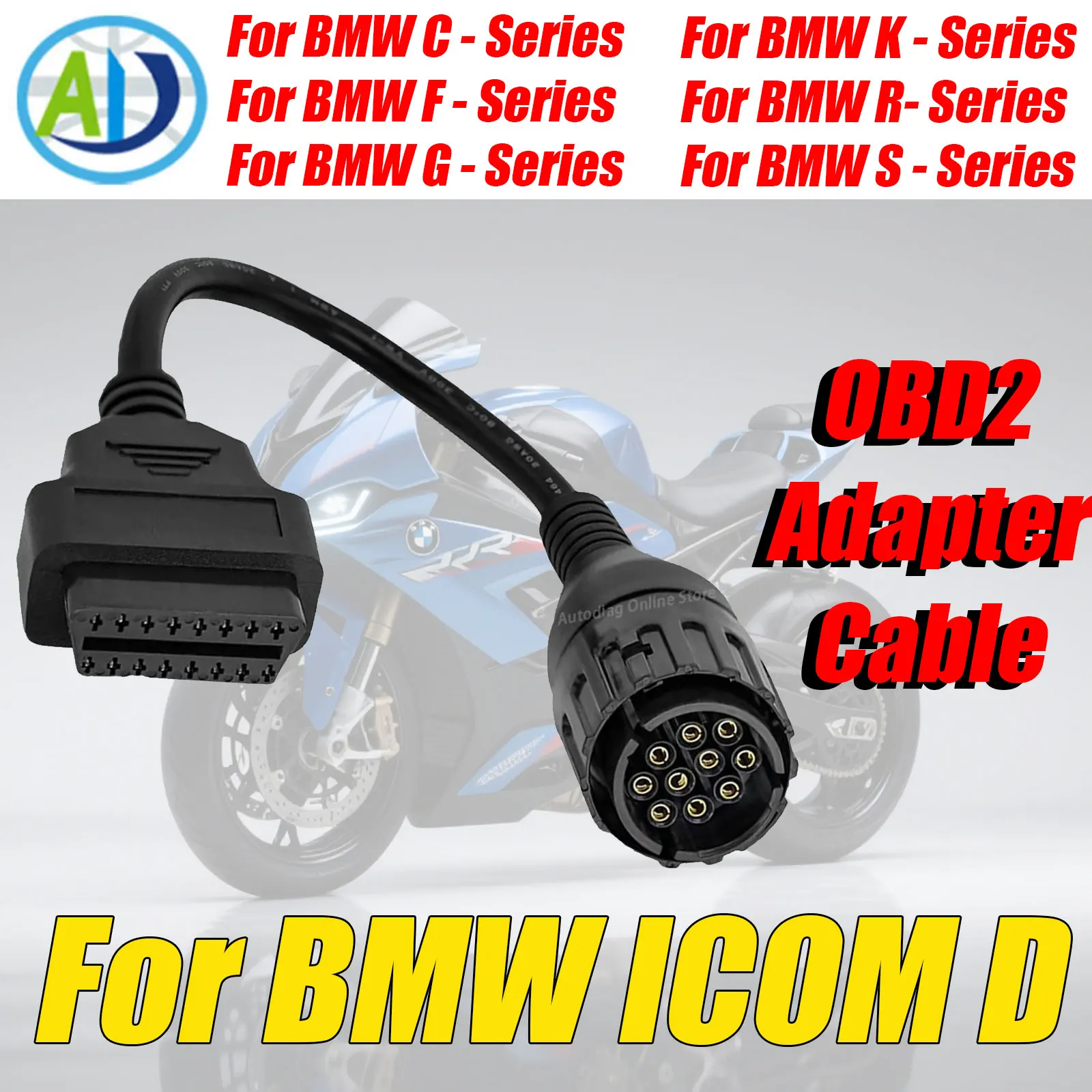 

OBD2 Adapter For BMW Motorcycle For F800GS S1000 R1200GS For ISTA INPA EYES MotoScan OBDII Diagnostic Tool Motorcycle Connector