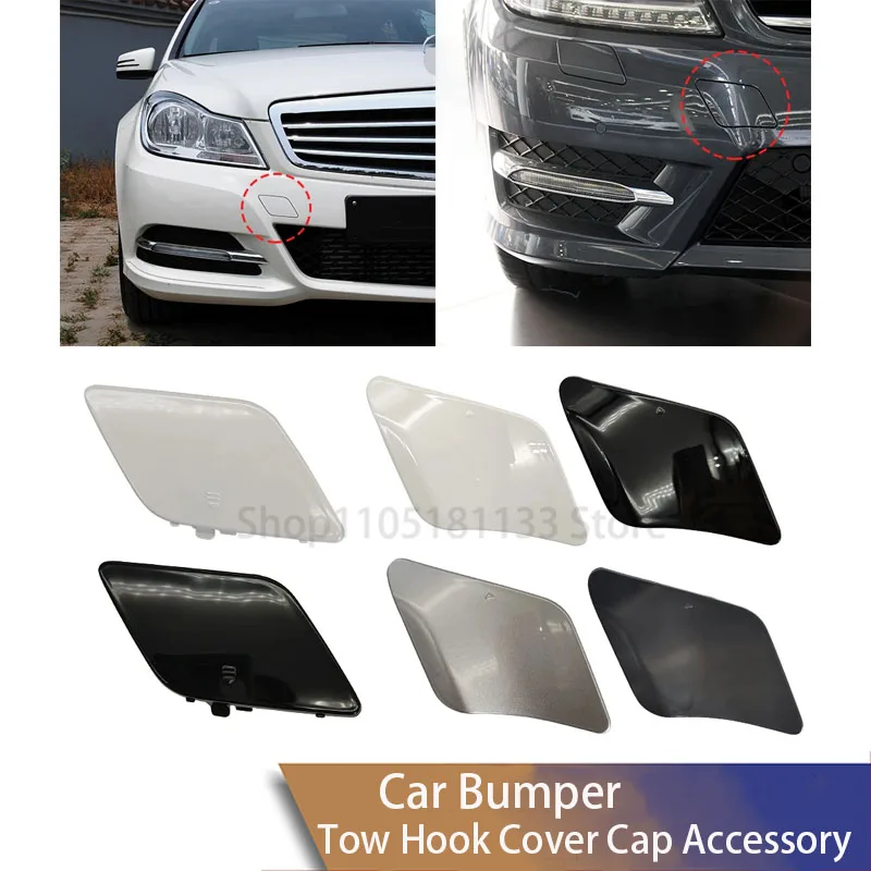 For Mercedes W204 C Class 2012-2014 Front Bumper Tow Hook Cover 2048850526 Black AMG Line C180 C200 C300 Direct Fit