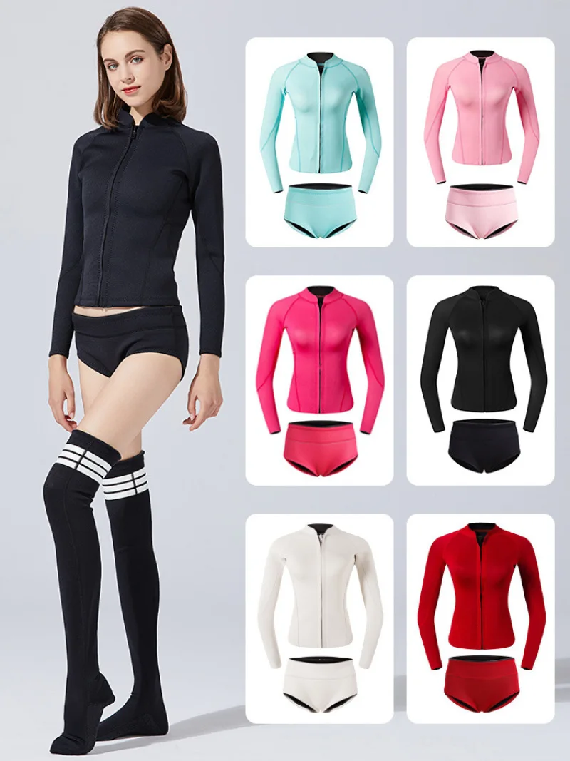 Костюм для дайвинга длиной 2 мм, южнокорейская Медуза с разрезом, плавающая свободная глубокая водолазная одежда, длинный солнцезащитный костюм для серфинга