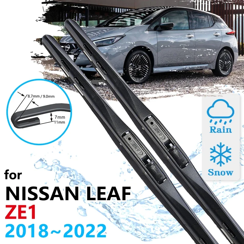 

Car Front Wiper Blades For Nissan Leaf ZE1 2018 2019 2020 2021 2022 e+ Nismo Cleaning Windshield Windscreen Brushes Accessories