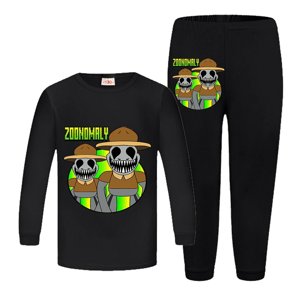 Cartoon Pajamas Zoonomaly Printed Autumn Fashion Girls Long Sleeve T Shirt + Pants 2pcs Set Children Home Pajamas