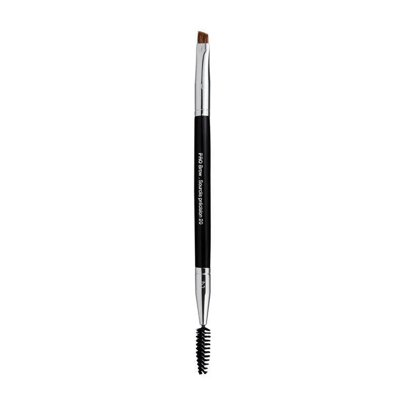 High Quality #20 Pro Double Head Angled Precision Eyebrow Brush Mascara Eyelash Makeup Brush Cosmetic Tool