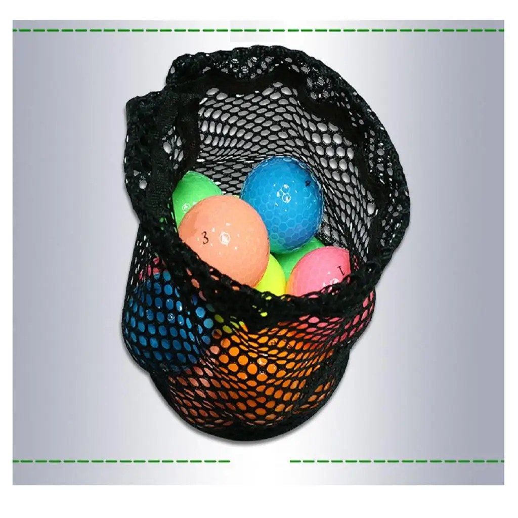 Golf Ball Mesh Net Pouch Nylon Drawstring Bag Portable Ball Holder Organizer for Golf Practice Storage