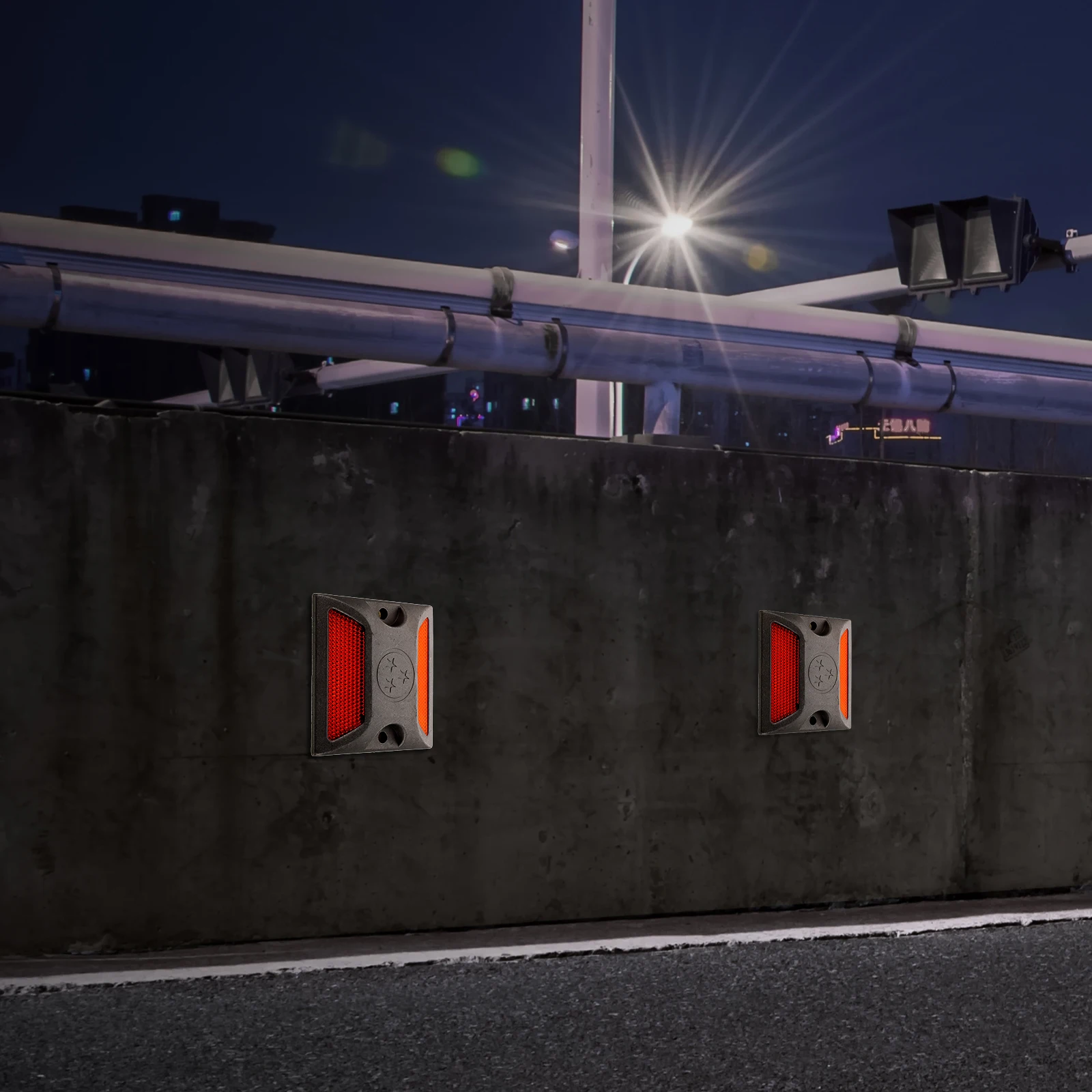 

2Pcs Durable Aluminum Raised Road Marker Reflective Driveway Pavement Safety Marker Reflectors Road Markers Pavement Markers