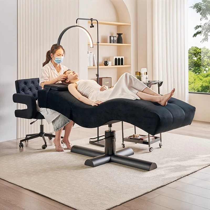 

New Design Beauty Salon Furniture Leather Eyelash Facial Spa Bed Adjustable Height Salon Massage For Sale