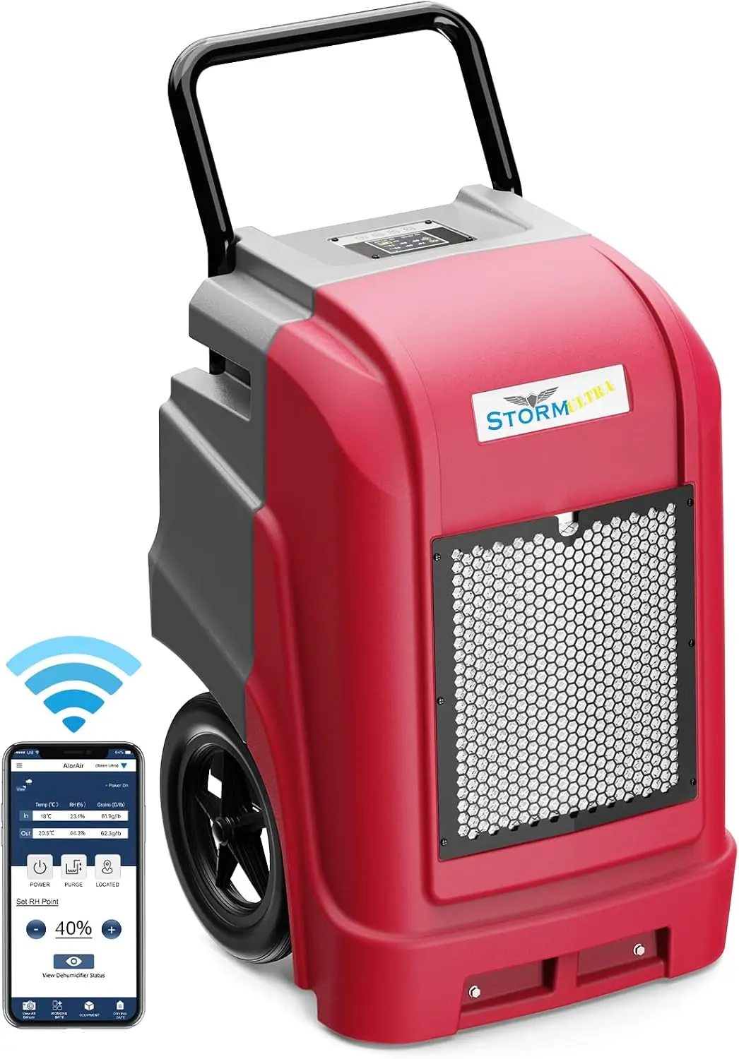 

Smart WiFi Commercial Dehumidifier 190 PPD with Pump Drain Hose, Industrial Dehumidifiers Large Capacity for Basements