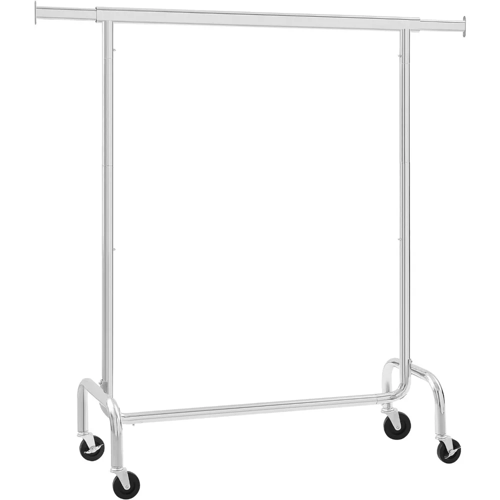 

SONGMICS Clothes Rack with Wheels, Clothing Rack for Hanging Clothes, Heavy-Duty Garment Rack with Extendable Hanging