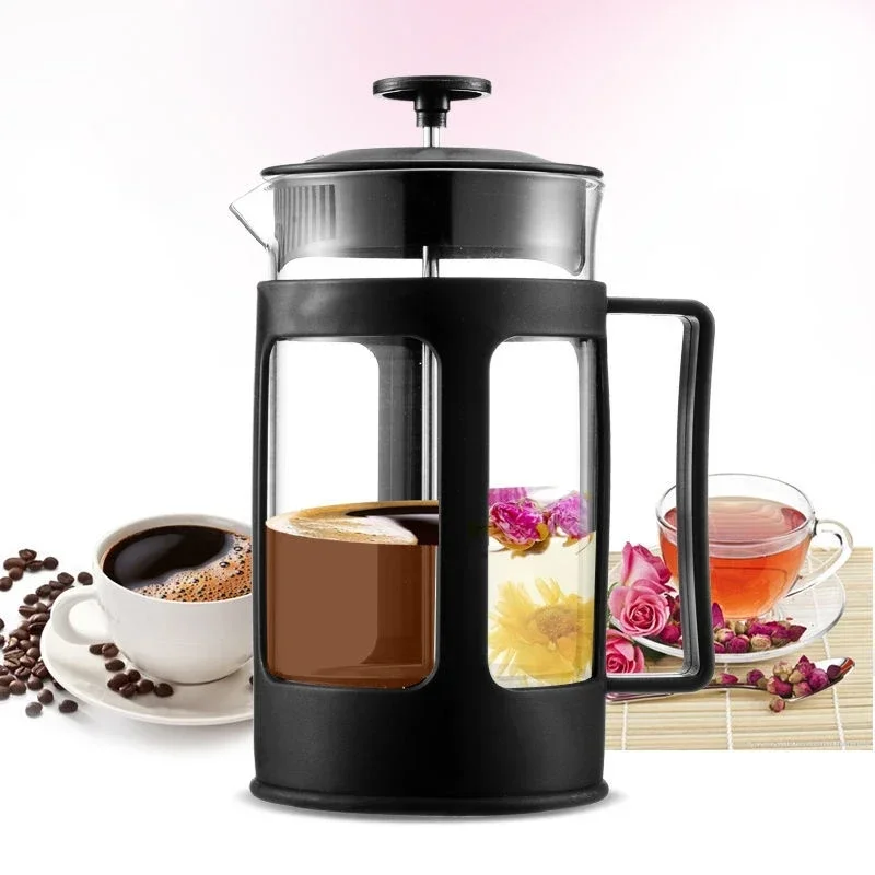 Borosilicate Glass Heat Resistant French Press Coffee Maker 350ML Capacity Coffee Press Pot Serve Coffee Maker With Filtration