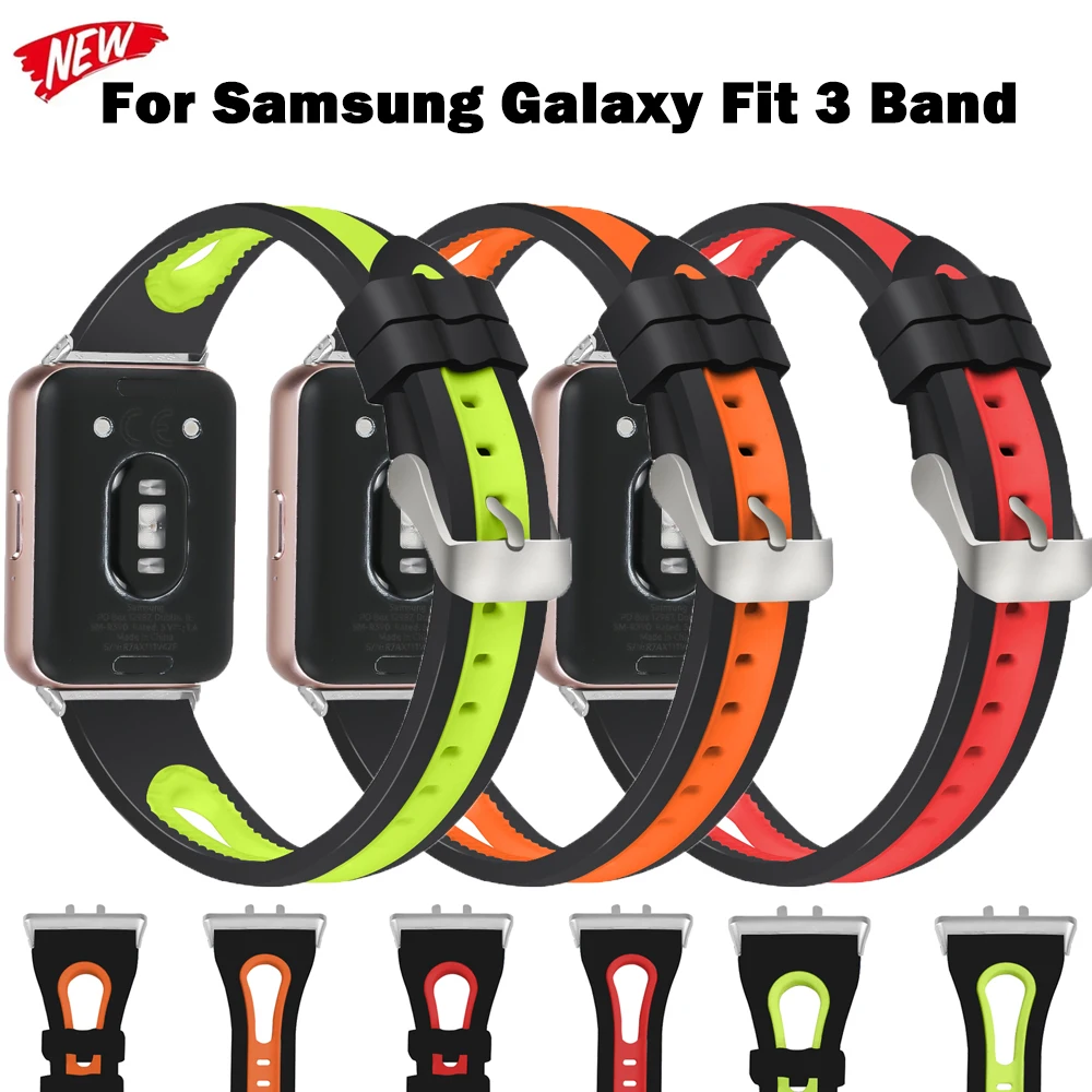 Тонкий силиконовый ремешок для Samsung Galaxy Fit 3, ремешок для часов, цветной водонепроницаемый спортивный браслет для Samsung Galaxy Fit3 SM-R390 Correa
