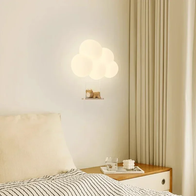 

Minimalist Children's Room Wall Lamps Cute Monkey Rabbit Cloud Lamp LED Warm Princess Room Boy Girl Bedroom Bedside Wall Lights