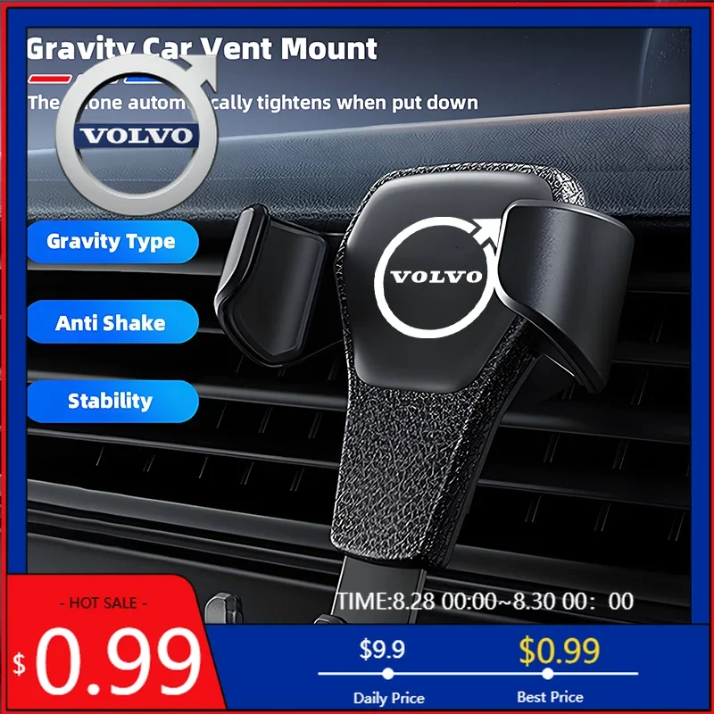 Fundas para Volante Volvo 2026, Soporte para Teléfono Móvil con GPS para Vehículos Volvo XC90 V90 V60 XC60 V40 EC4, Material ABS