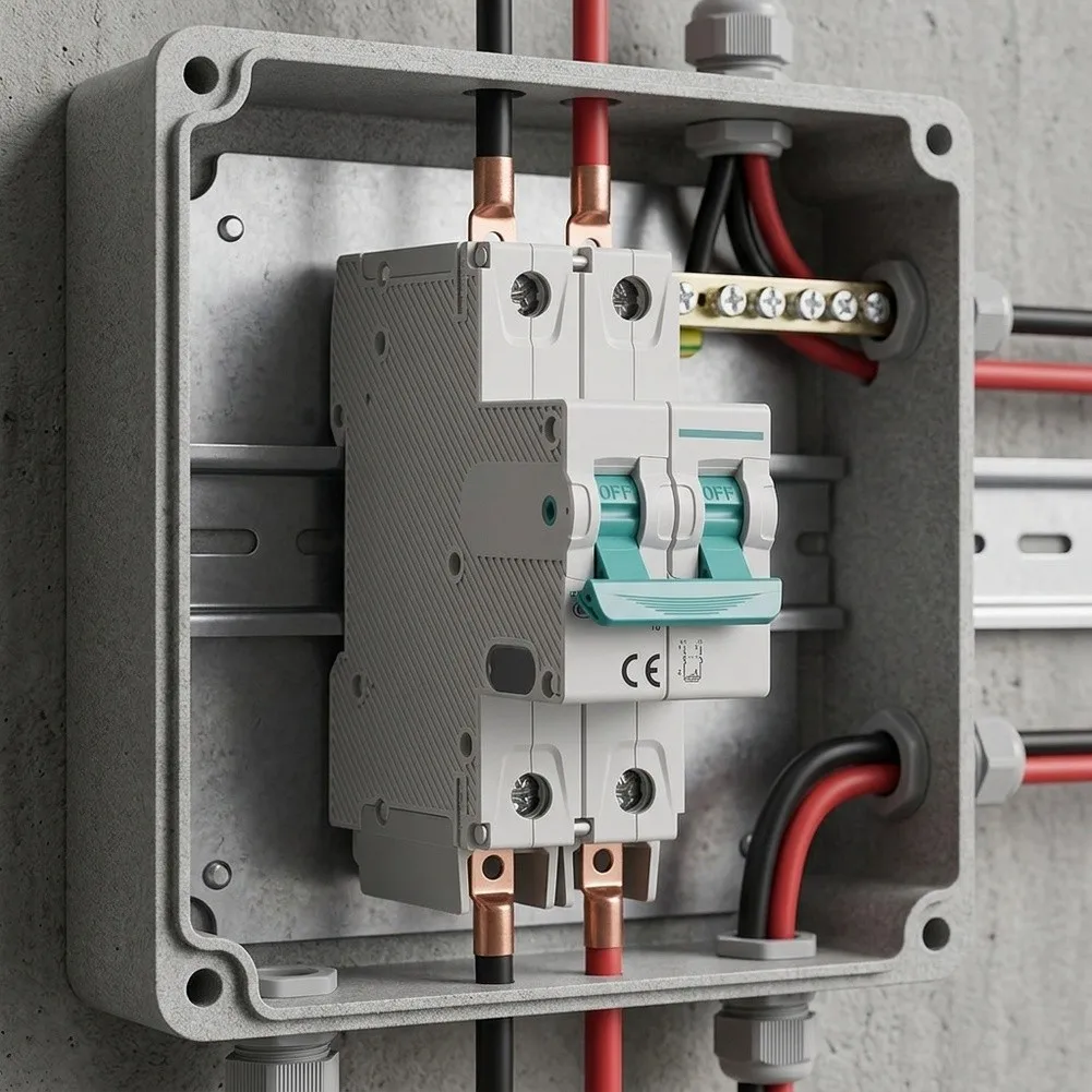 2P 1000V DC Solar Circuit Breaker For Photovoltaic Systems,6KA Short Circuit Protection,TH35 Rail Mount Miniature Breaker For PV