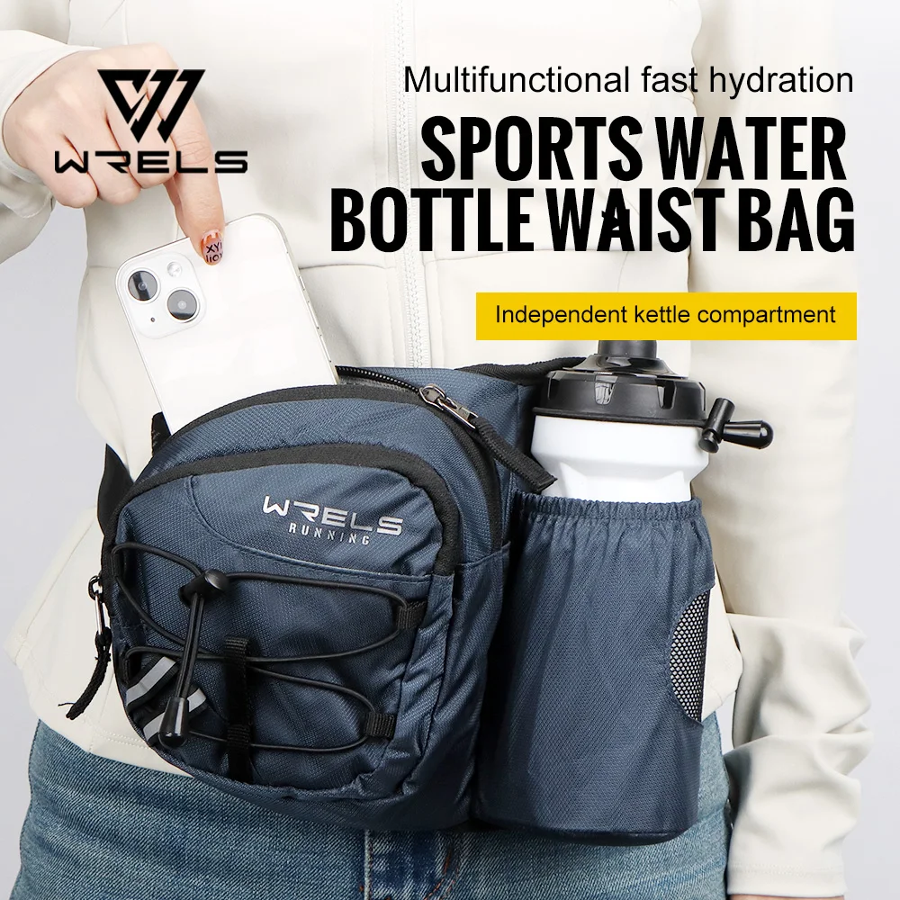 WRELS Fanny Pack Waterproof Sports Fanny Pack Lightweight Waist Bag Bottle Holder Adjustable Belt Bag Running Marathon Bum Bag
