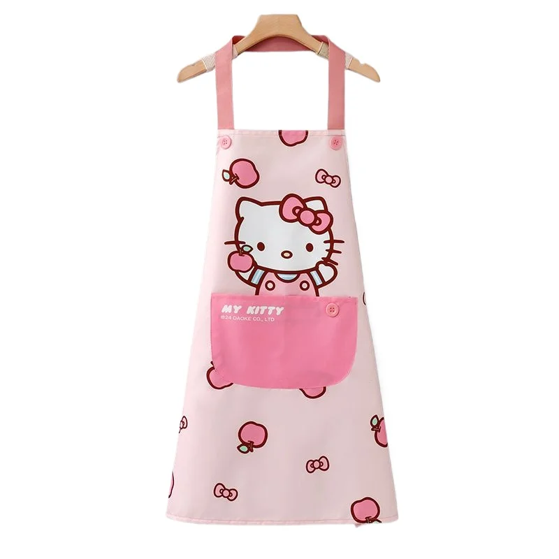 Sanrio cartoon apron anime cute kuromi Cinnamoroll Hello kitty work clothes for women oil-proof and waterproof kitchen home use