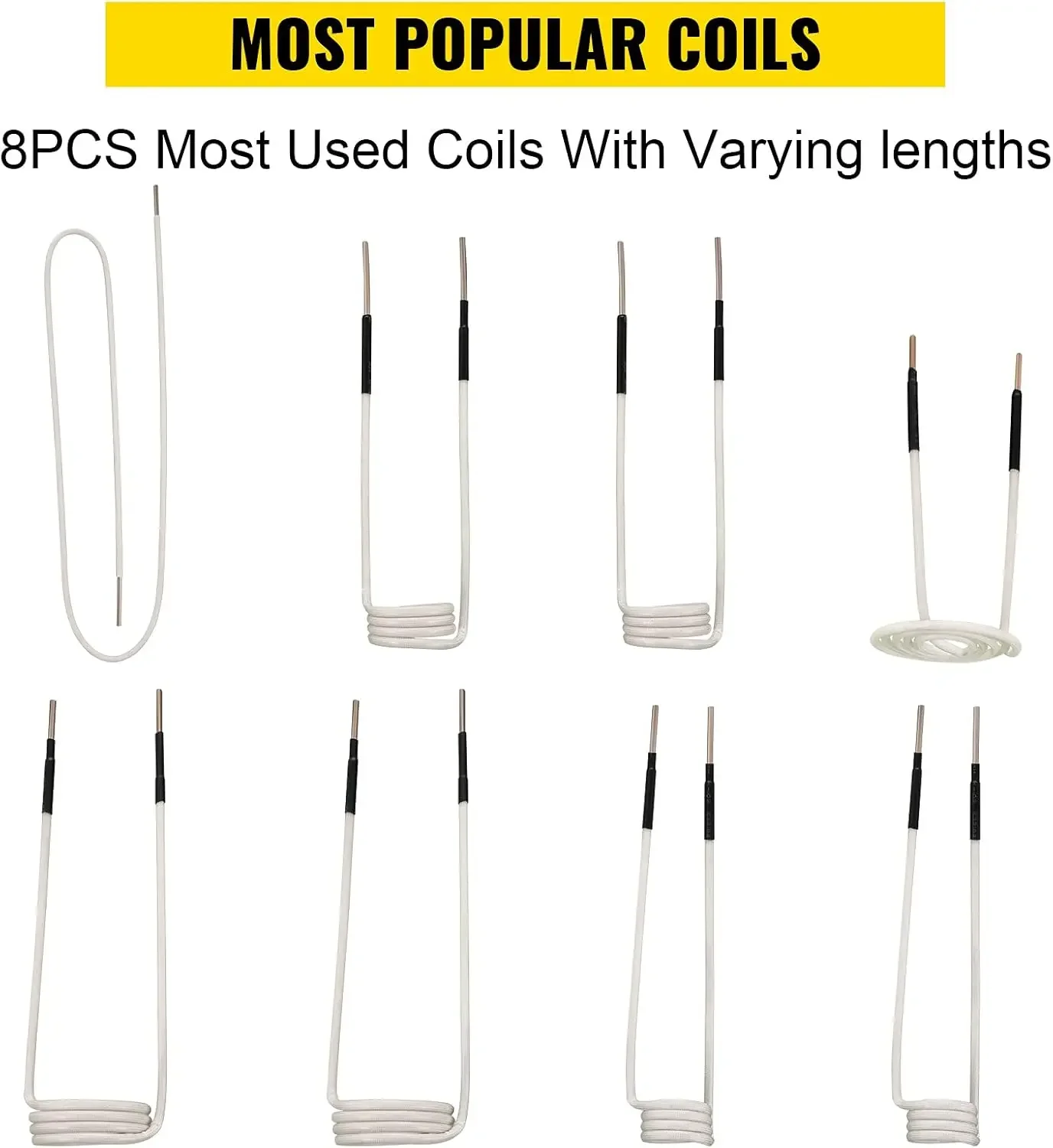 Induction Heater Coil Kit 8PCS Most Used Induction Heater Coils with Varying Lengths, Heat Resistant Induction Heater Tool
