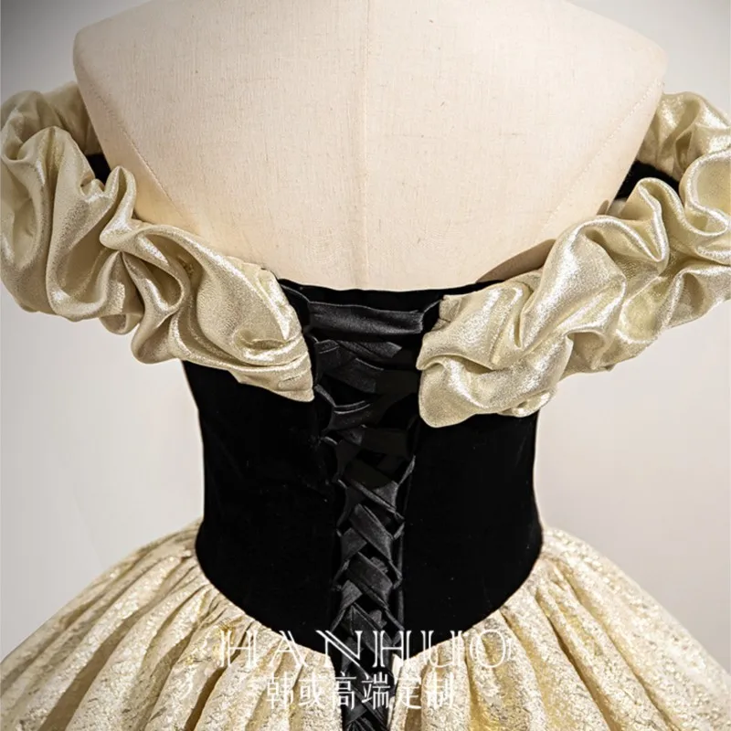 Robe d'hôte de banquet de performance vocale, champagne à une épaule, nouveau