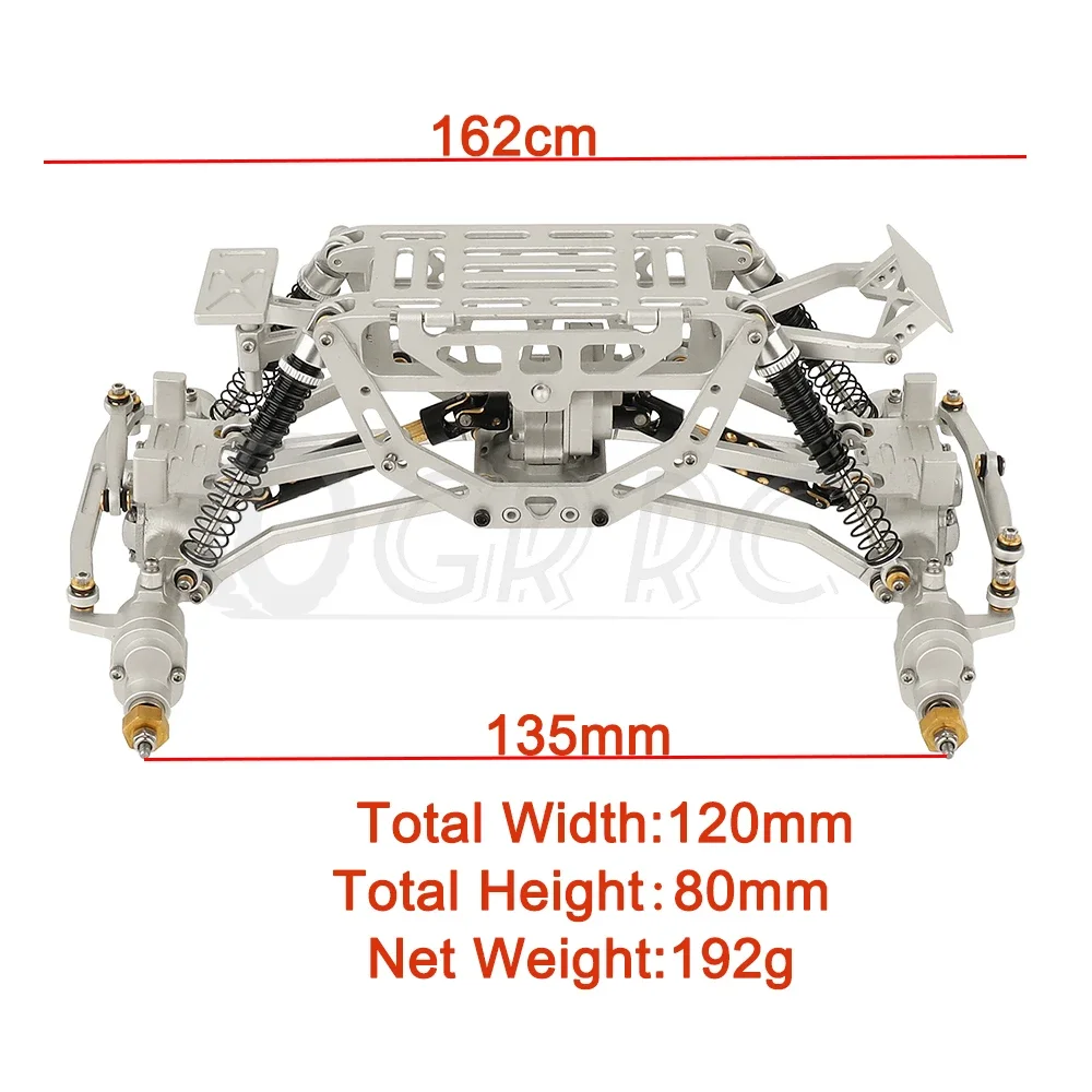 All Metal Assembled Car Chasiss Frame Kit with Axles for 1/24 Axial AX24 AXI00003 Car Truck Model Aluminum Alloy RC Car Upgrade