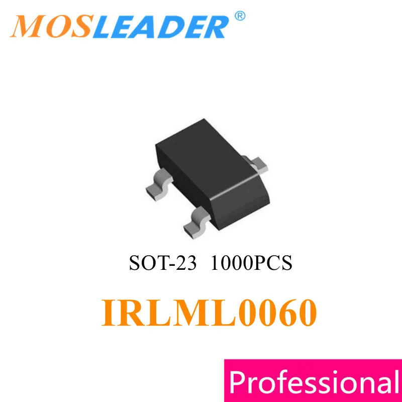 

Mosleader IRLML0060 SOT23 1000PCS IRLML0060TRPBF IRLML0060PBF IRLML0060TR 2.7A 60V N-Channel Made in China High quality