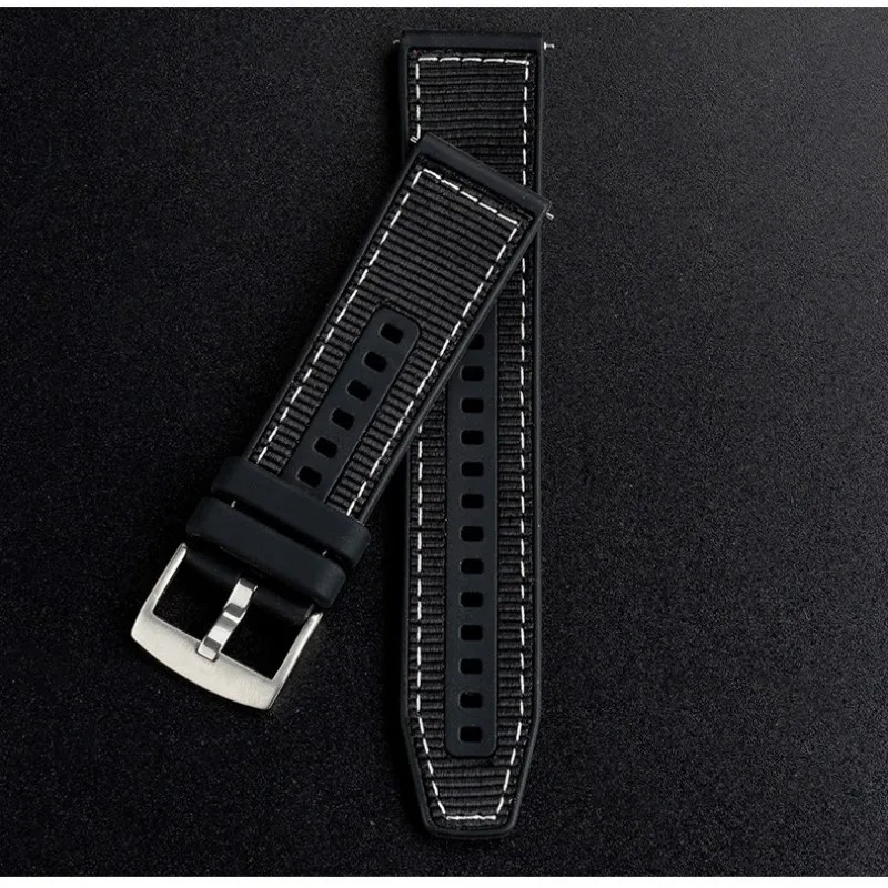 Correa de reloj de silicona y nailon de liberación rápida de 22mm para reloj GT4/5, correa de reloj deportiva resistente al agua de 46mm para accesorios universales de reloj