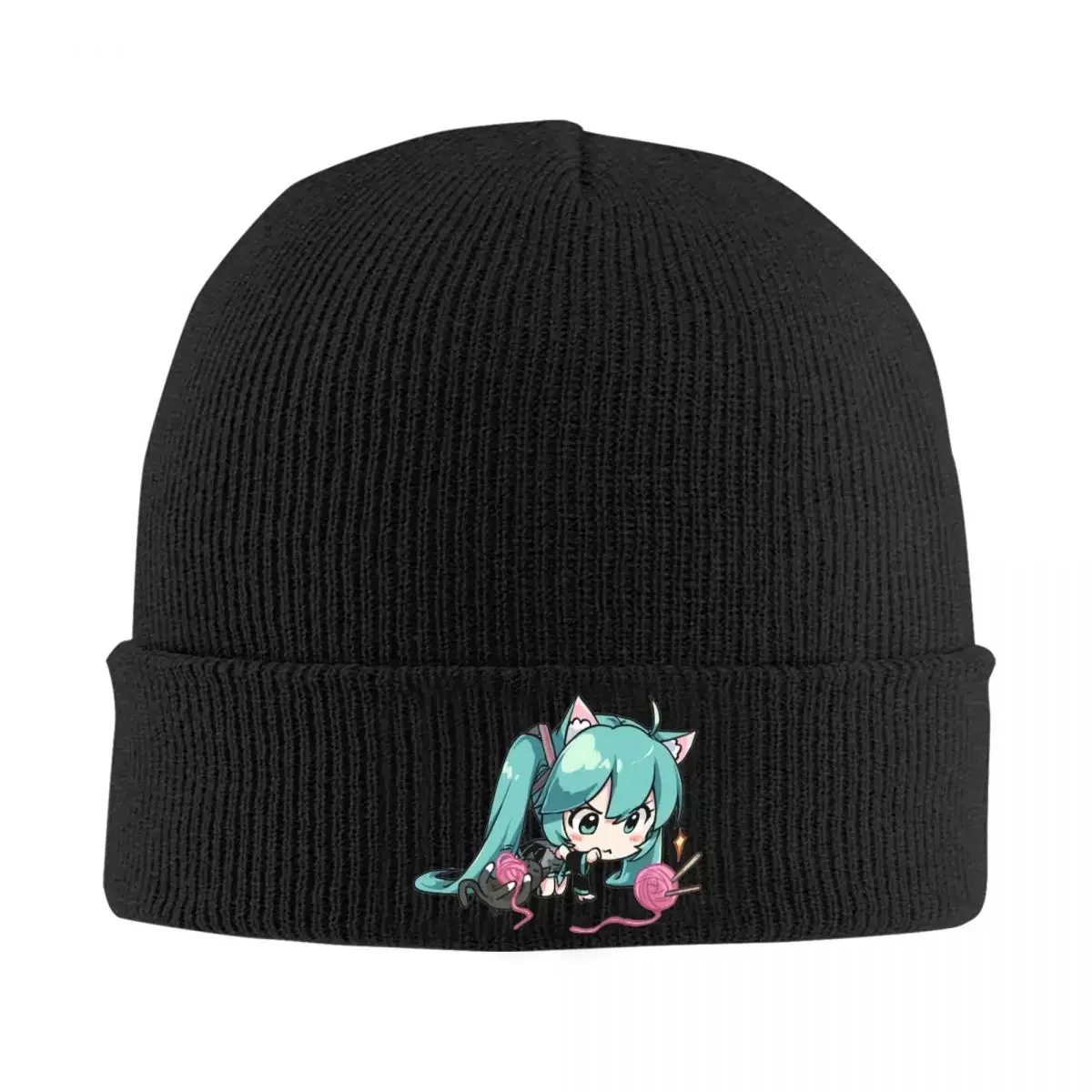 Hatsunes Mikus Beanie Hats meme Bonnet Hats Men Women Unisex Trendy Outdoor Sport Skullies Beanies Spring Design Elastic Caps