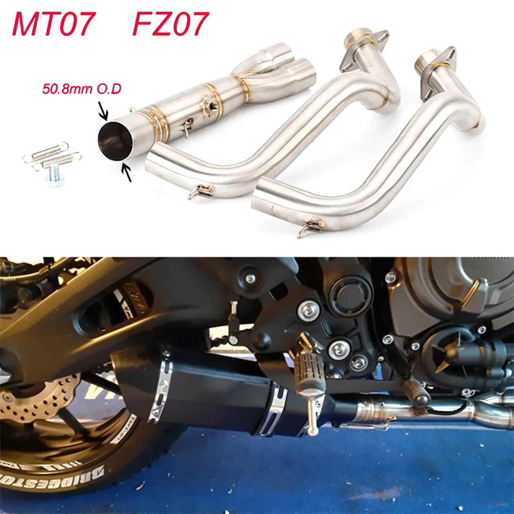 

Motorcycle Stainless Exhaust Front Pipe Muffler System Escape for Yamaha MT-07 FZ-07 MT07 FZ07 XSR700 2014-2023