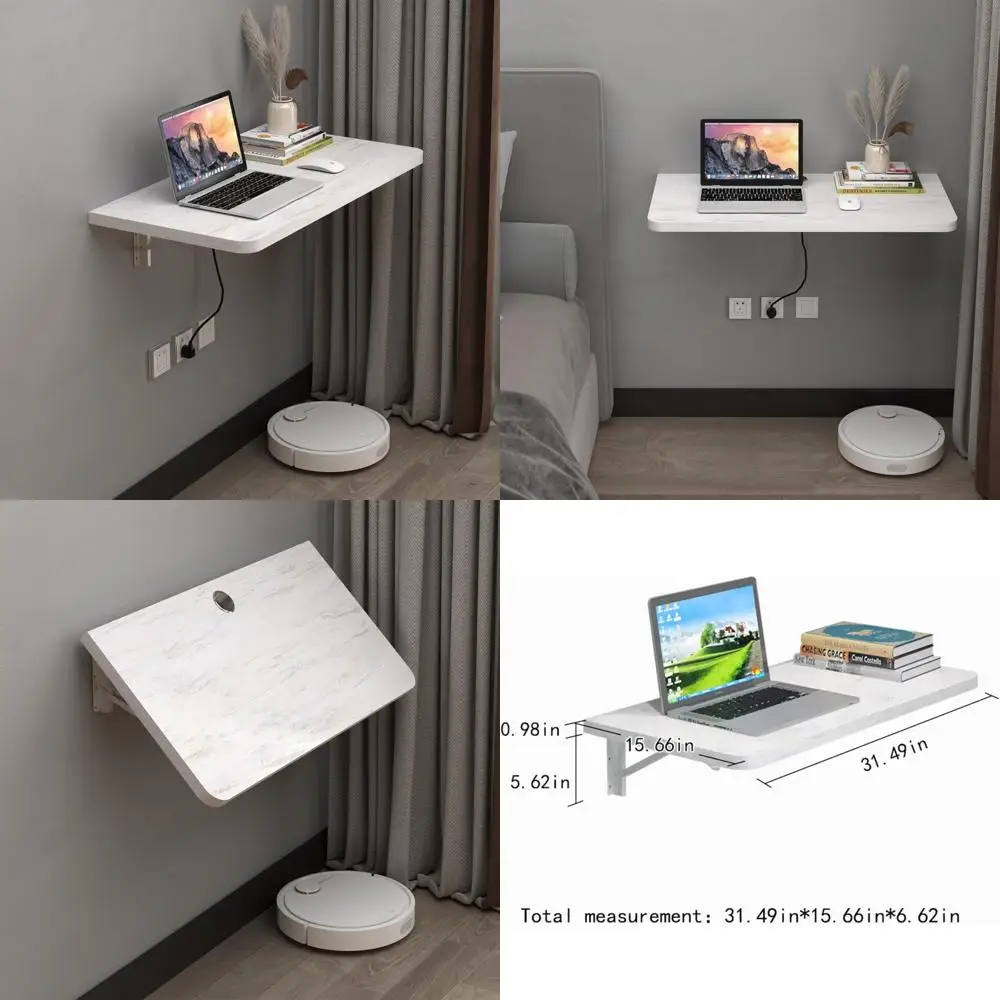 

31-inch Wall-Mounted Folding Drop Leaf Table for Space-Saving Solutions